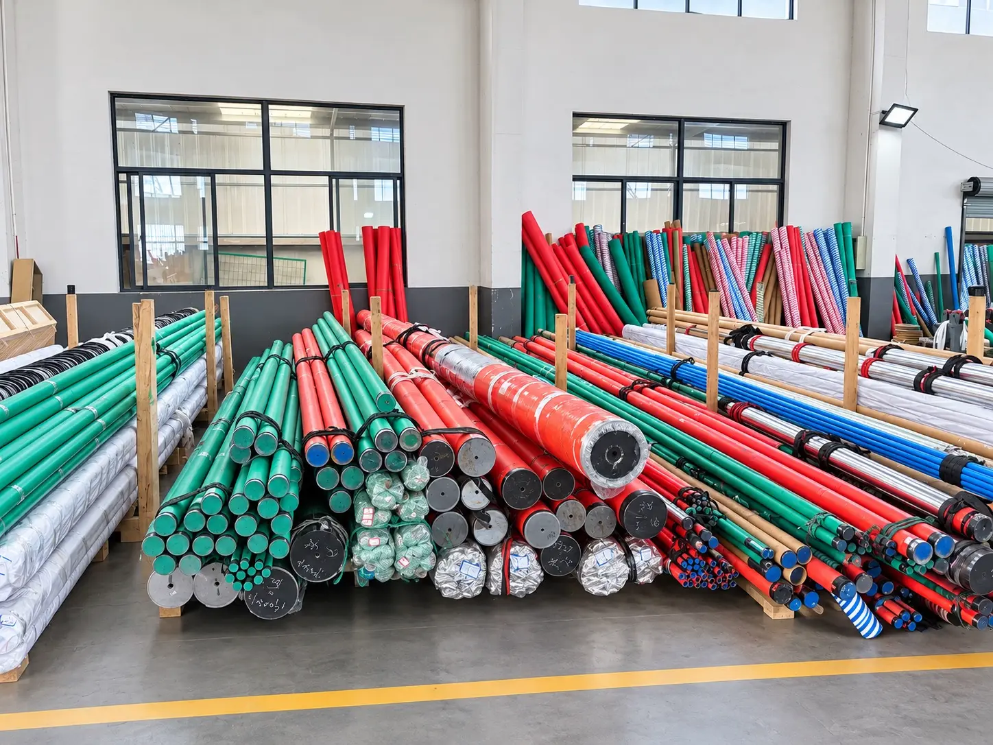 Wrapped rods with protective sleeves and end covers